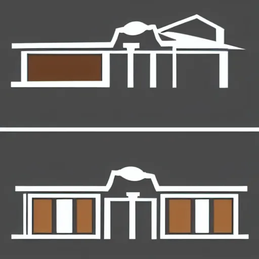 Image similar to logo of a house and a building, minimalistic, vectorized logo style