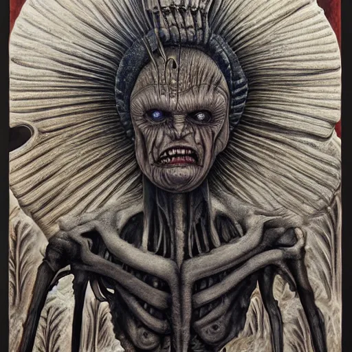 Prompt: Portrait by H.R.Giger of Trump degraded abomination, photo-realistic, 2K, highly detailed