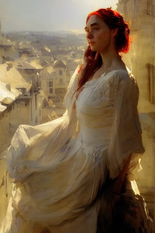 Prompt: portrait david sees bathsheba on the rooftop by anders zorn, wonderful masterpiece by greg rutkowski, beautiful cinematic light, american romanticism by greg manchess, jessica rossier