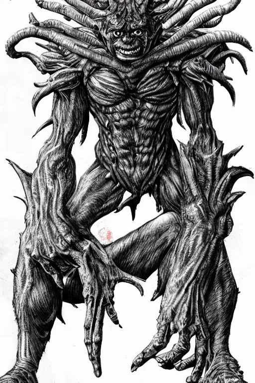 Image similar to humanoid hunched figure troll with 1 horn, ogre, fantasy, highly detailed, digital art, sharp focus, trending on art station, kentaro miura manga art style