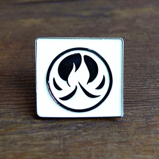 Image similar to retro minimalistic clean fire warning enamel pin