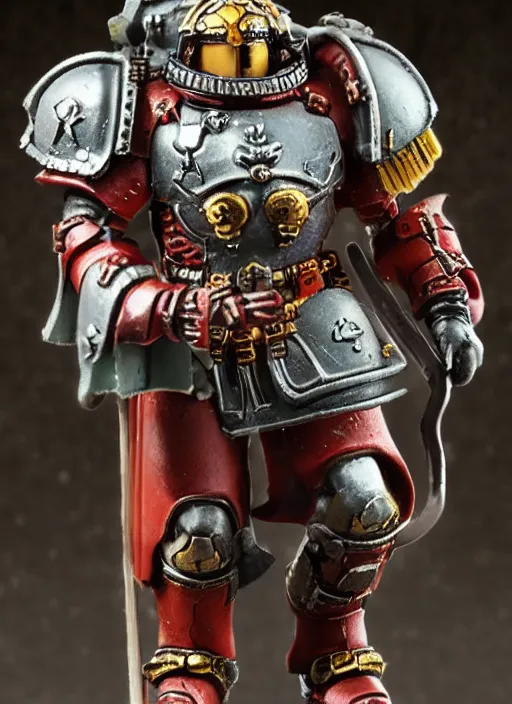 Image similar to 8 0 mm resin detailed miniature of a warhammer 4 0 k space marine roman gladiator, product introduction photos, 4 k, full body,