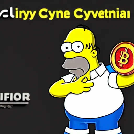 Image similar to Homer Simpson clay model reacts to receiving cryptocurrency, 3d, unreal engine 5