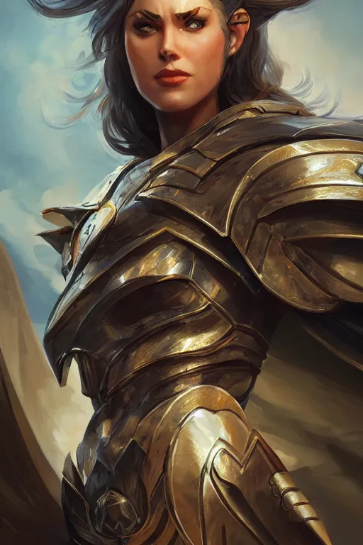 Image similar to amazon valkyrie athena, d & d, fantasy, portrait, highly detailed, headshot, digital painting, trending on artstation, concept art, sharp focus, illustration, art by artgerm and greg rutkowski and magali villeneuve