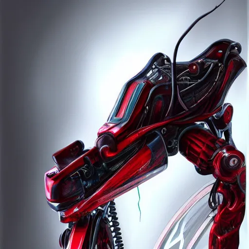 Image similar to humanoid on futuristic red bicycle artstation not detailed unreal