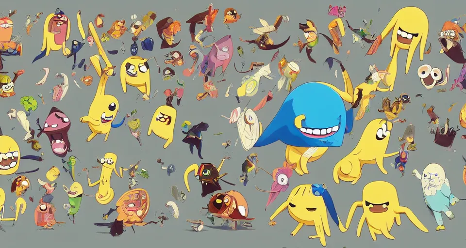 Image similar to cartoon bananas with wings and beaks, swimming in ice - cream, in the style of adventure time, the amazing world of gumball, pixar, toki doki, greg rutkowski and makoto shinkai, trending on artstation