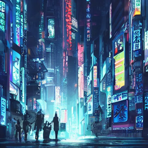 Image similar to photo of a menacing cyberpunk robot in future japan at night, 15mm sigma, concept art, fine details, Anime, cinematic lighting, ghost-in-the-shell, cyberpunk,sci-fi, fantasy, intricate, elegant, highly detailed, digital painting, artstation, concept art, smooth, sharp focus, illustration, art by artgerm and greg rutkowski