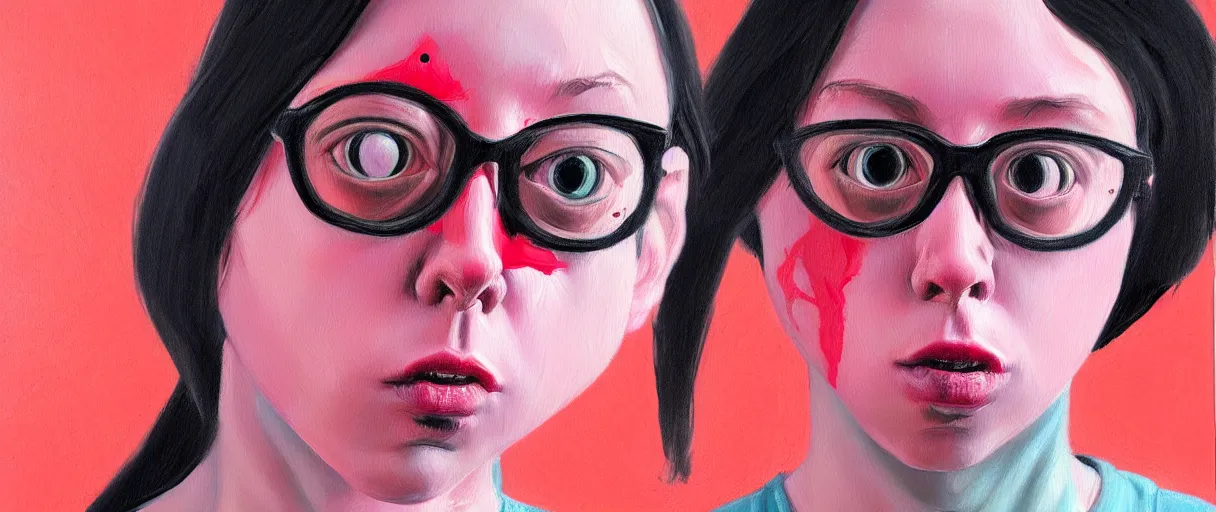 Image similar to colored oil painting character study of female todd solondz | vivid colors : storyboard, dramatic and emotional, concept design, realistic. by gabriel hardman, joe alves, j. todd anderson, chris bonura. cinematic atmosphere, detailed and intricate, perfect anatomy
