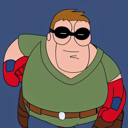 Prompt: peter griffin as captain america - H 768