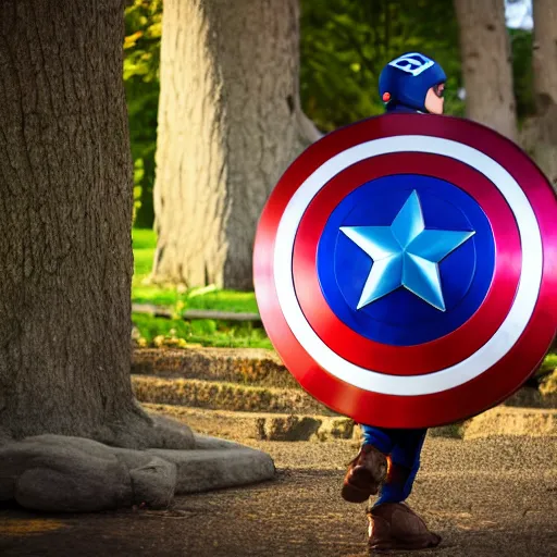 Image similar to a rabbi as Captain America, high quality, DSLR photo, high definition, 8K