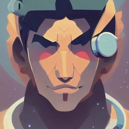 Image similar to face icon stylized minimalist space dandy, loftis, cory behance hd by jesper ejsing, by rhads, makoto shinkai and lois van baarle, ilya kuvshinov, rossdraws global illumination