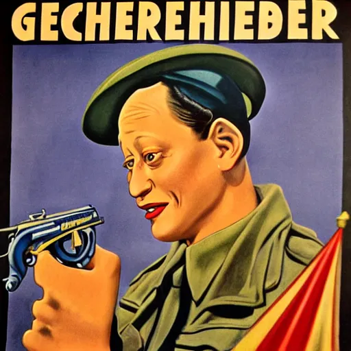 Prompt: rob schneider on 1 9 4 0 german propaganda poster. beautiful. highly detailed. intricate artwork. illustration. propaganda
