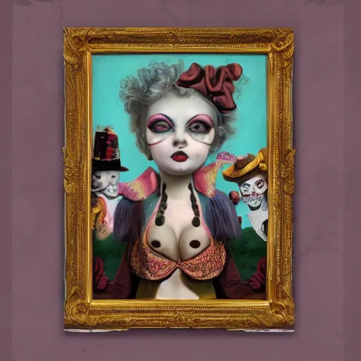 Prompt: circus in the style of mark ryden