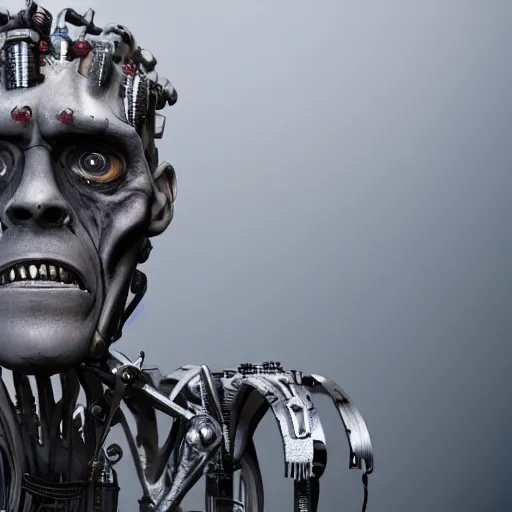 Image similar to a frankenstein monster made out of machine parts, 8 k, shallow depth of field, 8 k, ultra high detail, concept art, w 1 0 2 4