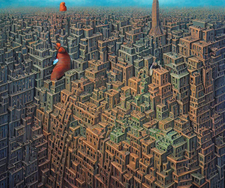 Image similar to hyper detailed 3d render like a Oil painting - a giant moridly obese man crushing a helpless city under his feet, despair, depressing and hopeless vibe, by Jacek Yerka, Mariusz Lewandowski, Houdini algorithmic generative render, Abstract brush strokes, Masterpiece, Edward Hopper and James Gilleard, Zdzislaw Beksinski, Mark Ryden, Wolfgang Lettl, hints of Yayoi Kasuma, octane render, 8k