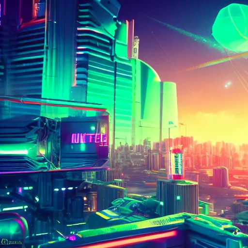 Prompt: synthwave neon city in space, cinematic, highly detailed, photograph, scifi, micro detail, octane render, physically based rendering, insane details, photorealism, fantasy, 8 k, cgsociety