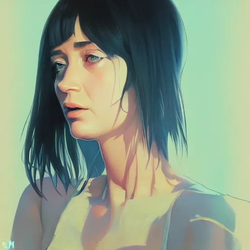 Image similar to emily blunt portrait as manga girl, realistic shaded perfect face, fine details. anime. realistic shaded lighting poster by ilya kuvshinov katsuhiro otomo ghost - in - the - shell, magali villeneuve, artgerm, jeremy lipkin and michael garmash and rob rey