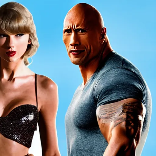 Prompt: Taylor Swift as Dwayne the Rock Johnson