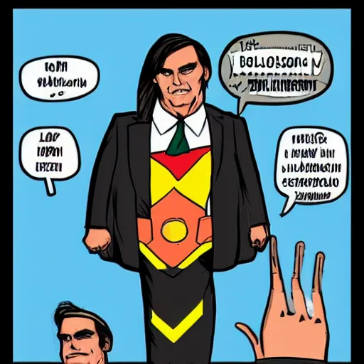 Prompt: bolsonaro as a super hero