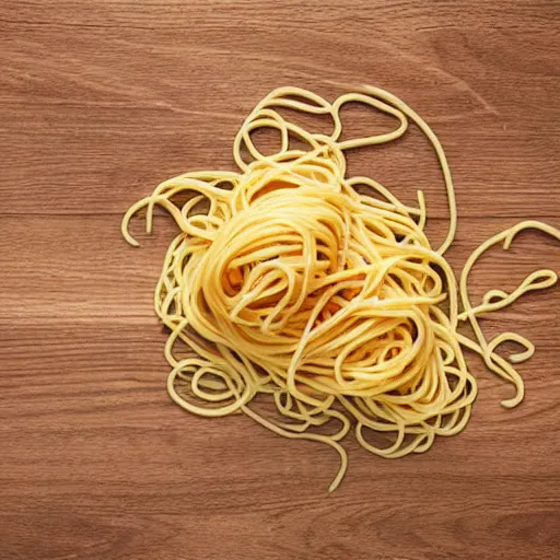 Prompt: a sock made of spaghetti