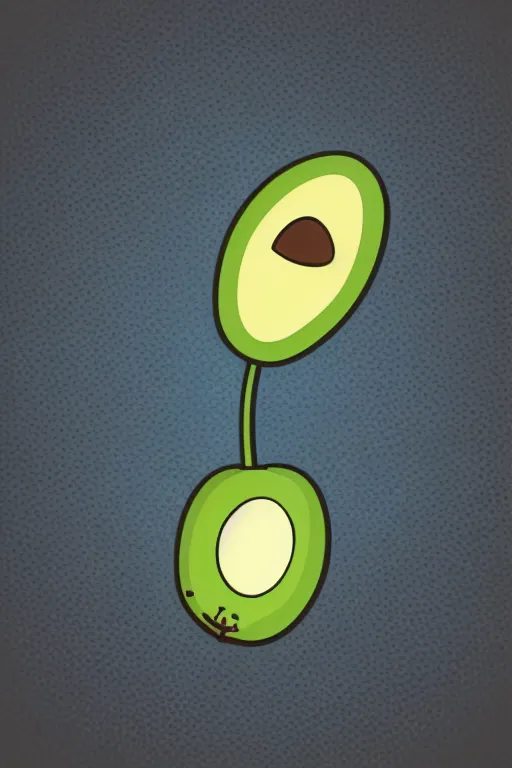 Image similar to Baby avocado, sticker, anthropomorphic, colorful, fantasy, artstation, illustration, highly detailed, simple, smooth and clean vector curves, no jagged lines, vector art, smooth