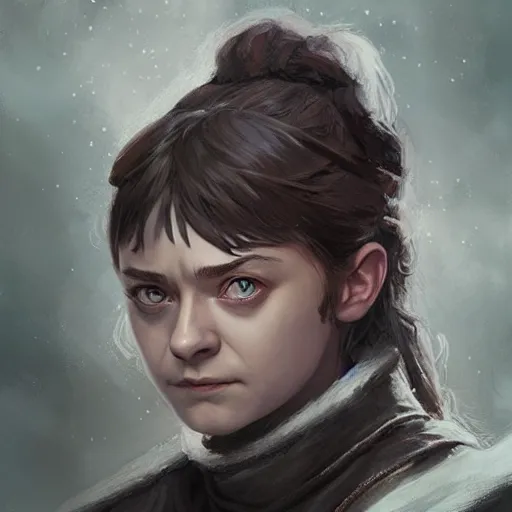 Image similar to Arya Stark, D&D, fantasy, portrait, highly detailed, digital painting, trending on artstation, concept art, sharp focus, illustration, art by artgerm and greg rutkowski and magali villeneuve