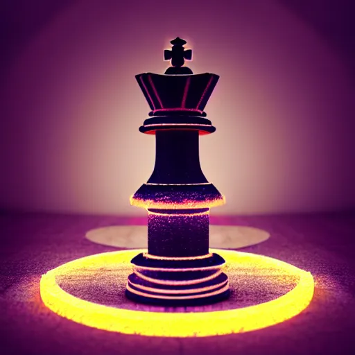 Image similar to vintage instamatic photo of a queen chess piece made of led lights, Puddles, Isometric 3D Fantasy, smooth 3D Illustration, Cinematic Matte Painting, soft render, volumetric lighting ,