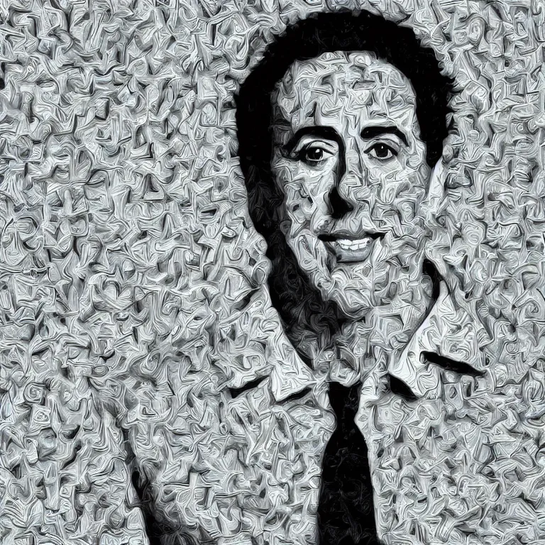 Image similar to Jerry Seinfeld fractal face, hyper realistic, Photorealistic, high quality