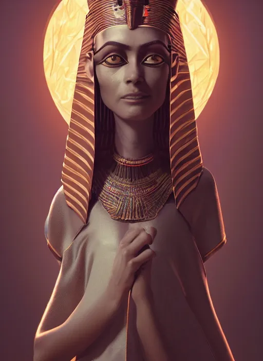 Image similar to an anthropomorphic beautiful female wizard of pharaoh portrait wearing robe, fine art, award winning, intricate, elegant, sharp focus, octane render, hyperrealistic, cinematic lighting, highly detailed, digital painting, 8 k concept art, art by jamie hewlett and z. w. gu, masterpiece, trending on artstation, 8 k