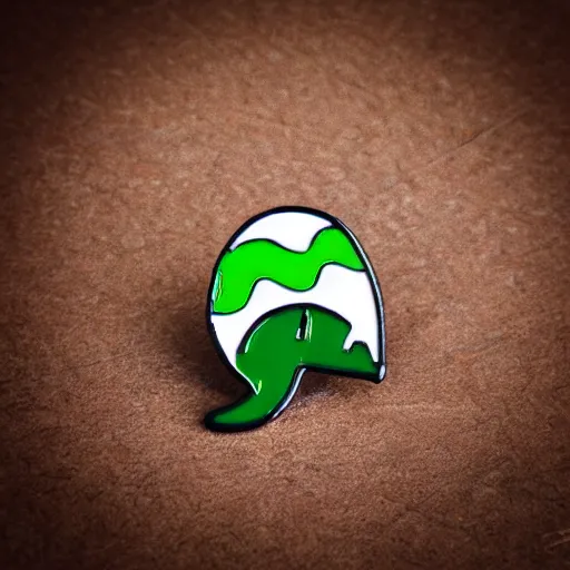 Image similar to a photo of a retro minimalistic jalapeno on fire enamel pin, use of negative space allowed, black and white only, smooth curves