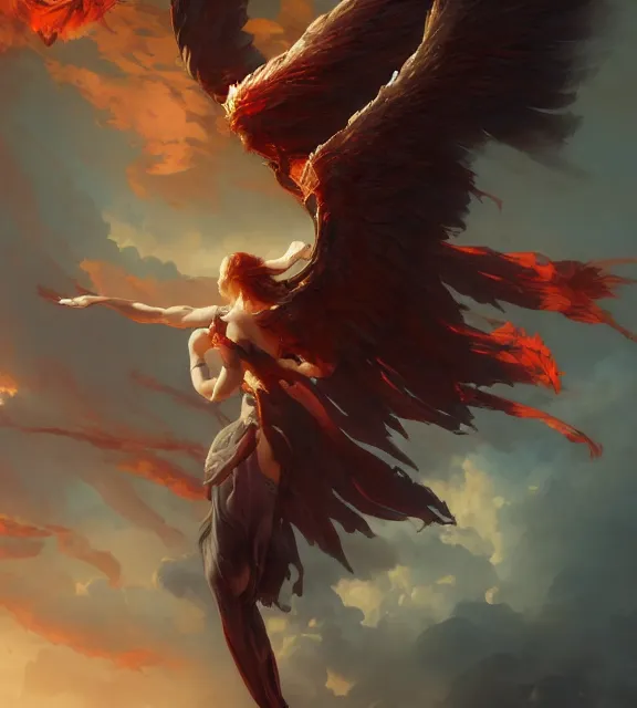 Image similar to a phoenix flying in an epic scene, bio luminescent, plasma, by ruan jia and artgerm and range murata and wlop and ross tran and william - adolphe bouguereau and beeple. key art. fantasy illustration. award winning, artstation, intricate details, realistic, hyperdetailed, 8 k resolution.