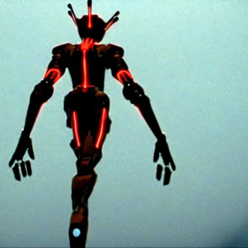 Prompt: movie still of a cyborg evangelion, cinematic composition, cinematic light, warm lighting criterion collection, by edgar wright