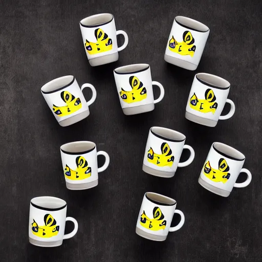 Image similar to pikachu-print mug, advertising photography