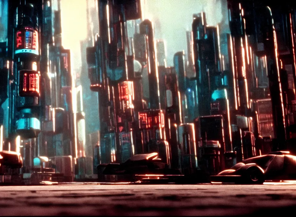 Prompt: cinematic shot from a 1 9 8 0 cyberpunk movie directed by stanley kubrick, kodak color film, leading lines, minimalism, photorealistic, volumetric lighting, f / 2 2