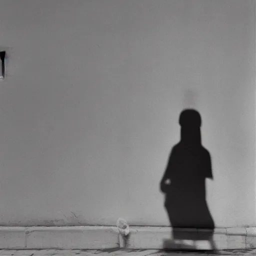 Image similar to an approaching shadow, black and white photography by fan ho, hong kong 1 9 5 4