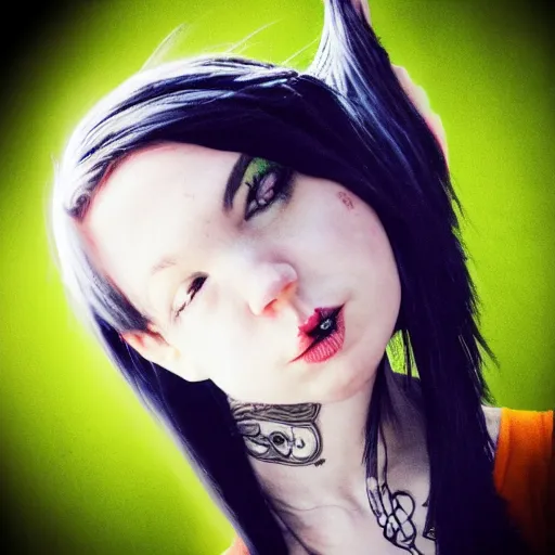 Image similar to saria as emo girl