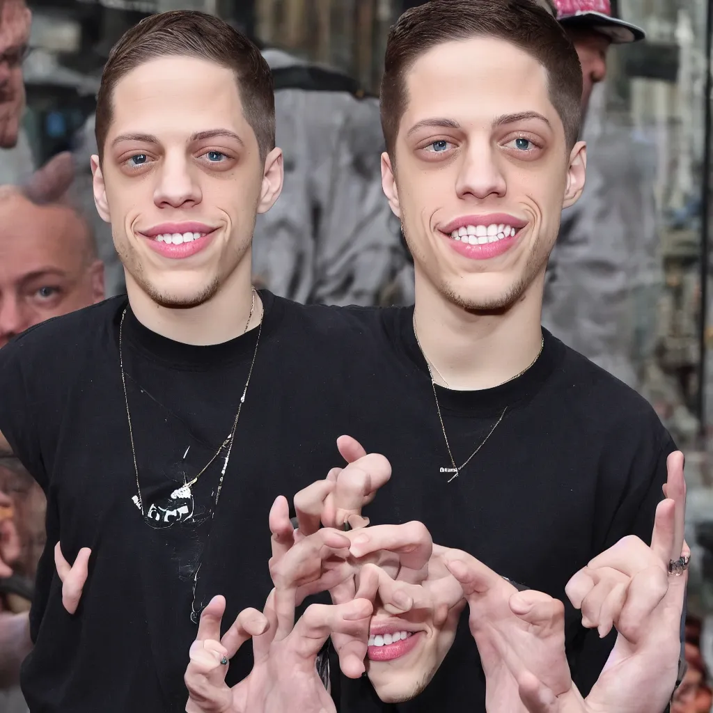 Prompt: pete davidson stuck inside a bubble