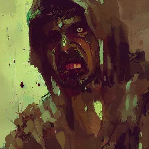 Prompt: crying man, by ismail inceoglu, detailed painting, character portrait, dungeons and dragons, brushstrokes, lightly blurred