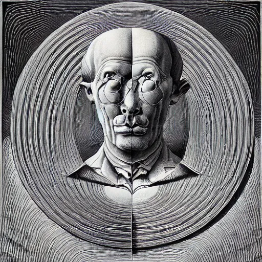 Image similar to grainy spray effect super conceptual post - mortem monumental portrait made by escher and william blake, highly conceptual art, intricate detailed painting, illustration sharp geometric detail, vector sharp graphic, controversial, manga 1 9 9 0