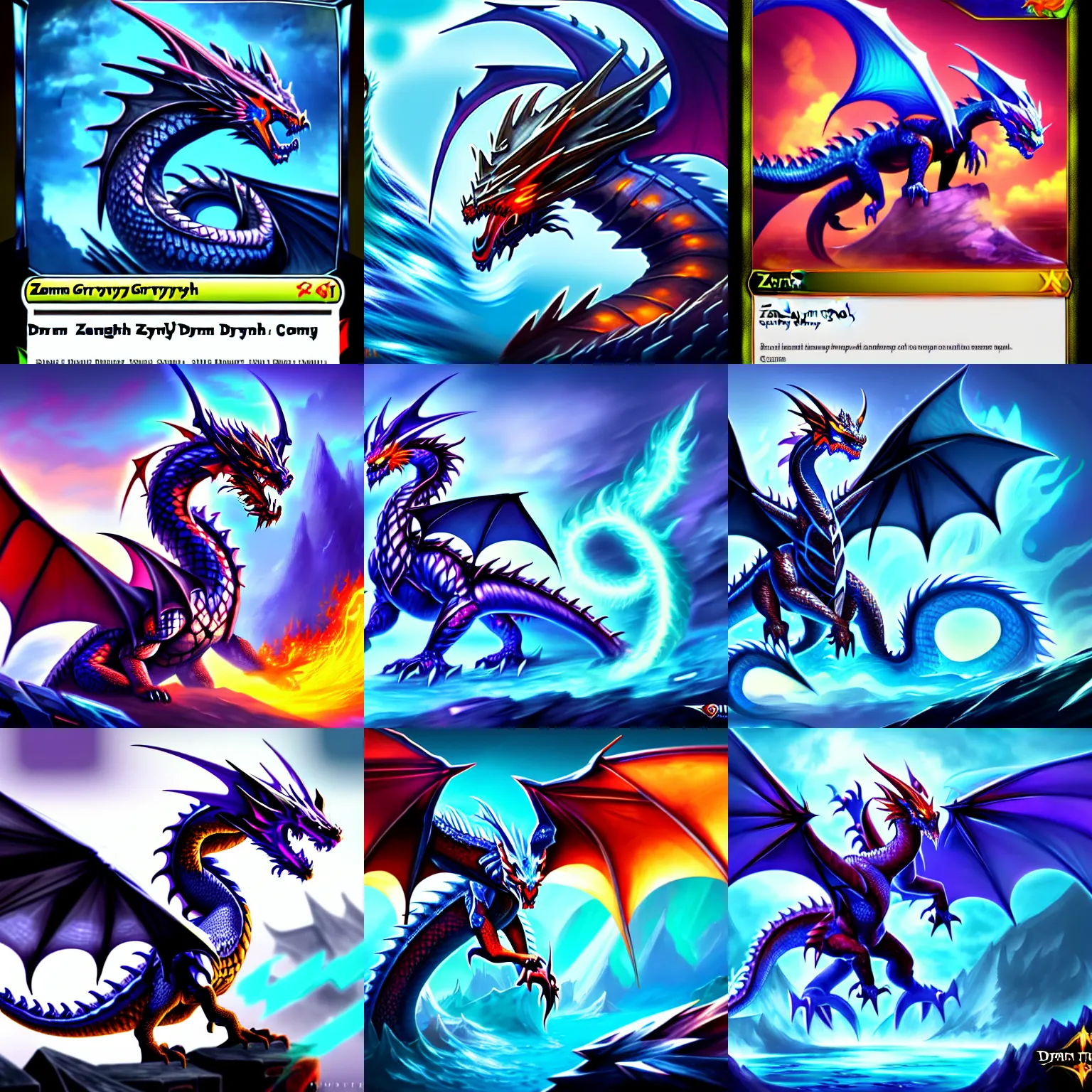 Prompt: zmei gorynych dragon, splash art