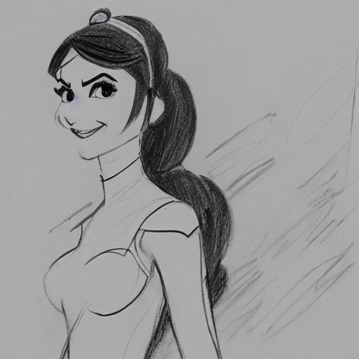 Image similar to milt kahl sketch of victoria justice as princess padme from star wars episode 3