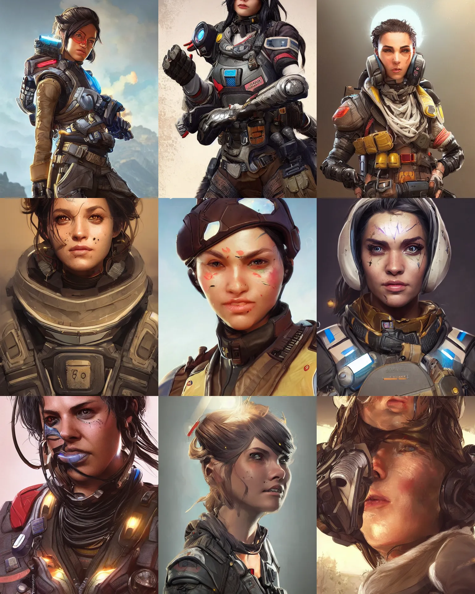Prompt: Lights as an Apex Legends character digital illustration portrait design by, Mark Brooks and Brad Kunkle detailed, gorgeous lighting, wide angle action dynamic portrait