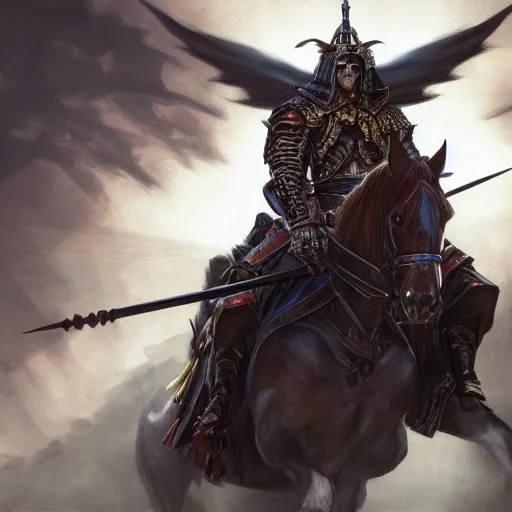 Image similar to Horse, Anthropomorphized, as warlord general on skull throne, magic the gathering artwork, D&D, fantasy, cinematic lighting, centered, symmetrical, highly detailed, digital painting, artstation, concept art, smooth, sharp focus, illustration, volumetric lighting, epic Composition, 8k, art by Akihiko Yoshida and Greg Rutkowski and Craig Mullins, heroic pose, oil painting, cgsociety, Battlefield background, explosions, arrows