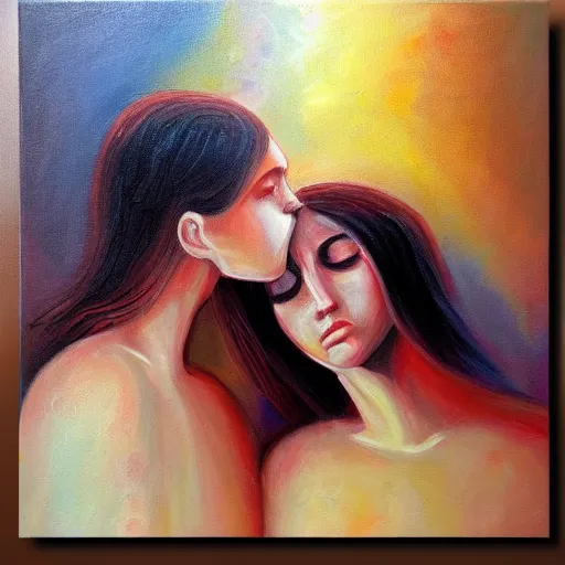 Prompt: love and belonging, detailed painting, emotional, calming, masterpiece, trending on artstation, oil on canvas