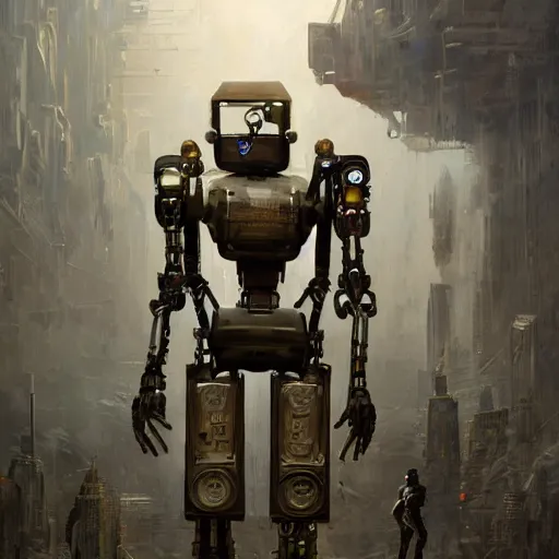 Image similar to humanoid sci - fi robot, extreme realism, extremely detailed digital painting, highly detailed, abstract, 1 9 2 0's colored pencil art style, deep aesthetic, 8 k, highly ornate intricate details, cinematic lighting, rich colors, digital artwork, ray tracing, hyperrealistic, photorealistic, cinematic landscape, trending on artstation, concept art,