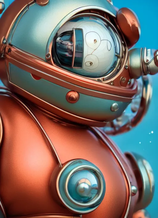 Prompt: highly detailed closeup, face profile portrait of a retro 1 9 5 0 s tin toy robot spacegirl wearing a bikini, unreal engine, nicoletta ceccoli, mark ryden, earl norem, lostfish, global illumination, detailed and intricate environment