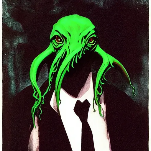 Prompt: Cthulhu by phil hale