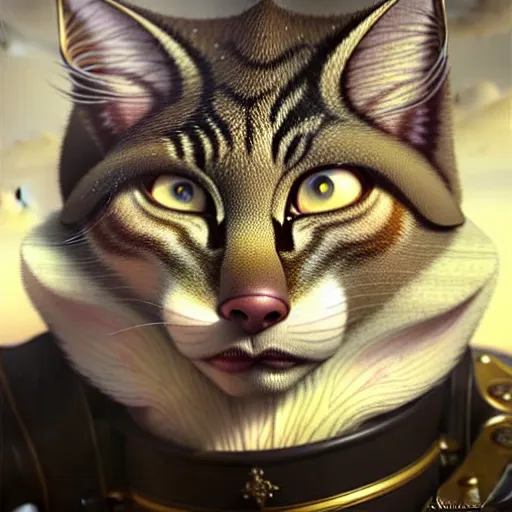 Prompt: portrait painting of a friendly tabaxi police officer, white fur, ultra realistic, concept art, intricate details, eerie, highly detailed, photorealistic, octane render, 8 k, unreal engine. art by artgerm and greg rutkowski and magali villeneuve and alphonse mucha