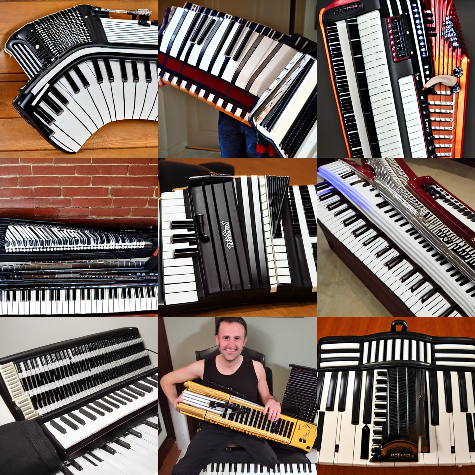 Prompt: a keytar with bellows like an accordion