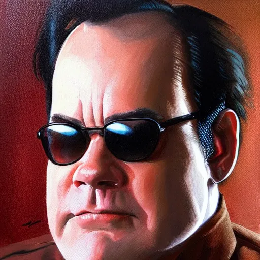 Image similar to concept art of dan akroyd, cinematic shot, painting by jama jurabaev, extremely detailed, brush hard, artstation, high quality, brush stroke